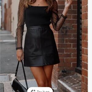 Black Leather Mini Skirt